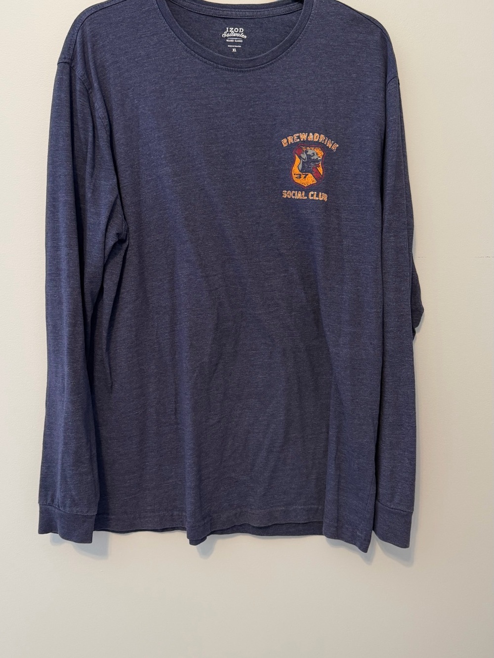 IZOD Saltwater Brew & Drink Social Club Long Sleeve Tee XL